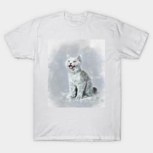 British shorthair kitten watercolor T-Shirt